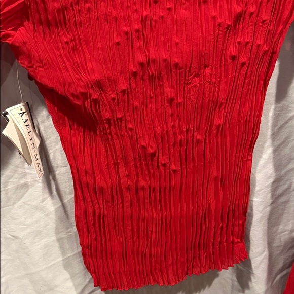 Vibrant Red Sequin Blouse by Cachet - Picture 12 of 13